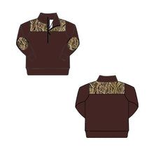 Load image into Gallery viewer, Baby boys brown camo long sleeve pullovers Tops
