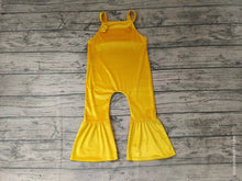 Load image into Gallery viewer, baby girls mustard velvet jumpsuits overalls
