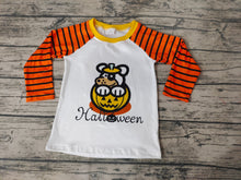 Load image into Gallery viewer, Baby boys Halloween pumpkin shirts

