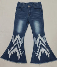 Load image into Gallery viewer, Baby Girls Aztec Denim Bell Pants
