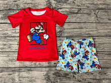 Load image into Gallery viewer, Baby Boys Red Shirt Shorts Clothes Sets
