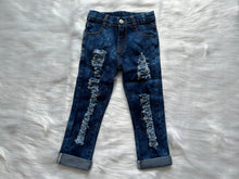 Load image into Gallery viewer, Baby Boys Distressed Navy Blue Denim Pants
