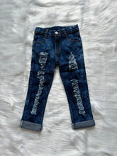 Load image into Gallery viewer, Baby Boys Distressed Navy Blue Denim Pants
