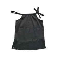 Load image into Gallery viewer, Baby Girls Black Tassle Halter Shirts Tops
