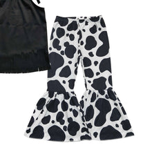 Load image into Gallery viewer, Baby Girls Black Tassel Top Cow Bell Bottom Pants Sets
