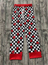 Load image into Gallery viewer, Adult Women Valentines Black Checkered Hearts Pants Pajamas
