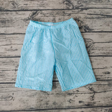 Load image into Gallery viewer, Baby Boys Aqua Plaid Seersucker Fabric Shorts
