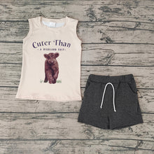 Load image into Gallery viewer, Baby Boys Cuter Than A Highland Cuff Tee Shirts Shorts Sets
