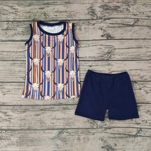 Load image into Gallery viewer, Baby Boys Western Cow Skull Shorts Sets
