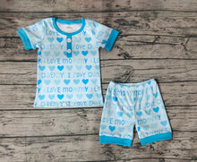 Load image into Gallery viewer, Baby Boys I Love Mom Dad Shirts Shorts Pajamas Clothing Sets
