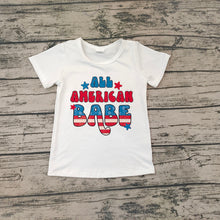 Load image into Gallery viewer, Baby Girls All American Babe Short Sleeve Shirts Tops
