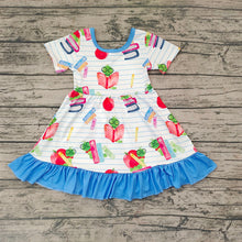Load image into Gallery viewer, Baby Girls Back To School Book Knee Length Dresses
