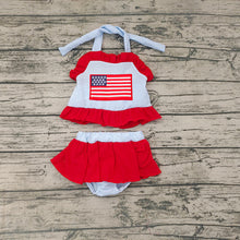 Load image into Gallery viewer, Baby Girls 4th Of July Flag 2 Pieces Swimsuits
