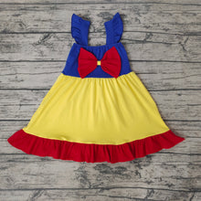 Load image into Gallery viewer, Baby Girls Blue Bow Summer Knee Length Dresses
