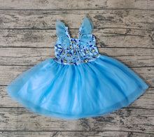 Load image into Gallery viewer, Baby Girls Blue Dog Tutu Knee Length Dresses
