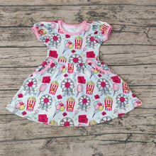 Load image into Gallery viewer, Baby Girls Cartoon Balloon Chips County Fair Knee Length Dresses
