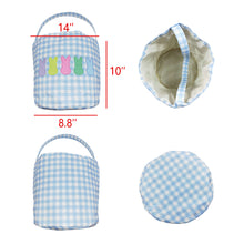 Load image into Gallery viewer, Baby Boys Easter Blue Checkered Bunny Basket Bags
