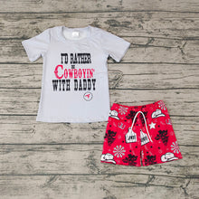 Load image into Gallery viewer, Baby Boys Cowboy Daddy Shorts Sets
