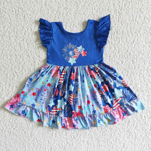 Load image into Gallery viewer, Baby girls 4th of july twirl dresses
