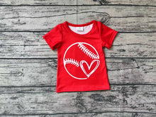Load image into Gallery viewer, Baby Girls Baseball Red Short Sleeve Tee Shirts Tops
