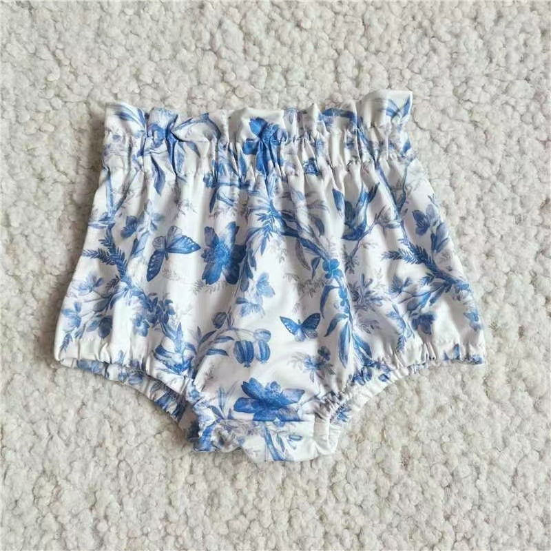 Baby Girls blue floral bummies bloomers