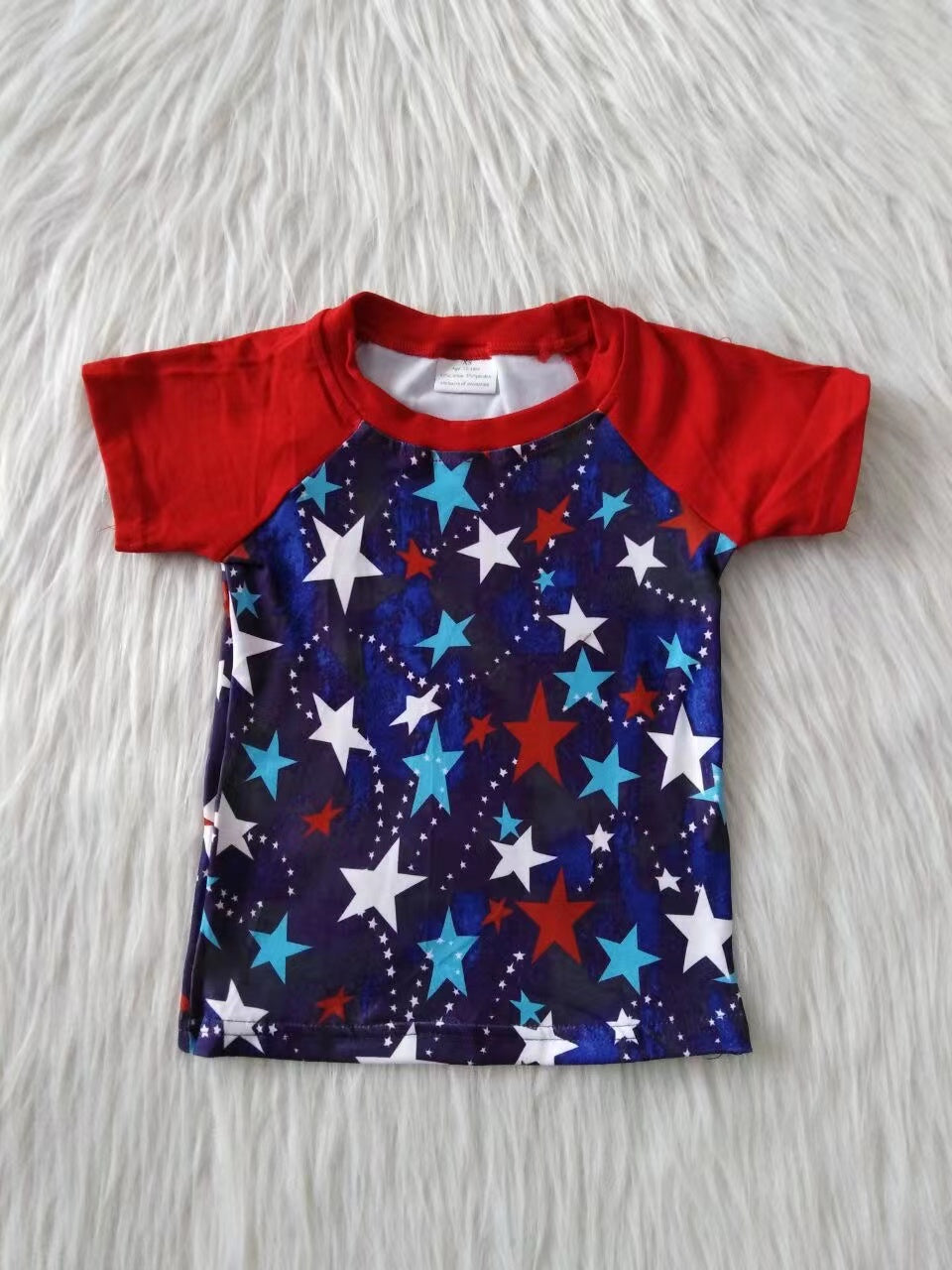 Baby boys 4th of july star blue shirts