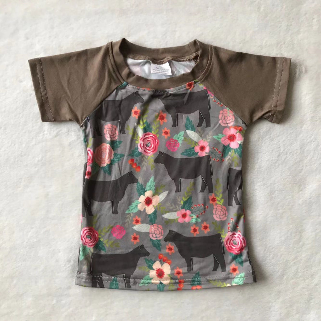 Baby boys western brown cow shirts