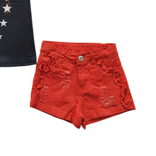 Load image into Gallery viewer, Baby Girls Black Wild West Shirts Denim Shorts clothes sets
