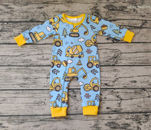 Load image into Gallery viewer, Baby Boys Construction Zip Rompers
