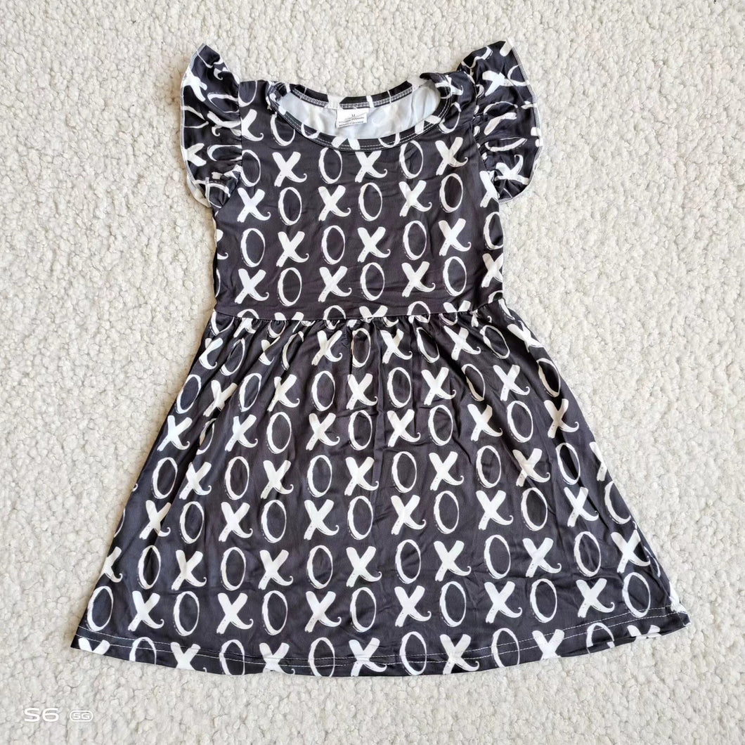 Baby girls black white pearl dresses