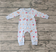 Load image into Gallery viewer, Baby Boys Milk Christmas Cookie Zip Rompers
