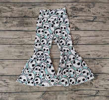 Load image into Gallery viewer, Baby Girls Blue Halloween Face Bell Pants
