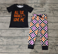 Load image into Gallery viewer, Baby Boys Halloween Ghost Checkered Pants Clothing Sets
