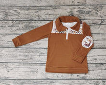 Load image into Gallery viewer, Baby Boys Western Cow Skull Zip Pullover Tops
