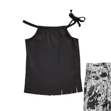 Load image into Gallery viewer, Baby Girls Black Halter Top Black Tie Dye Denim Pants Clothes Sets
