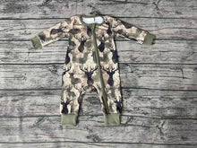 Load image into Gallery viewer, Baby Boys Camo Deer Zip Long Sleeve Rompers
