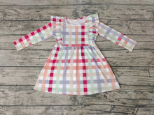 Load image into Gallery viewer, Baby Girls Thanksgiving Orange Plaid Knee Length Dresses
