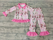 Load image into Gallery viewer, Baby girls Western Howdy Pajamas ruffle pants sets
