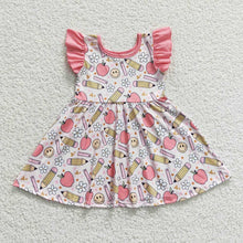 Load image into Gallery viewer, Baby Girls Back To School Apple Twirl Dresses
