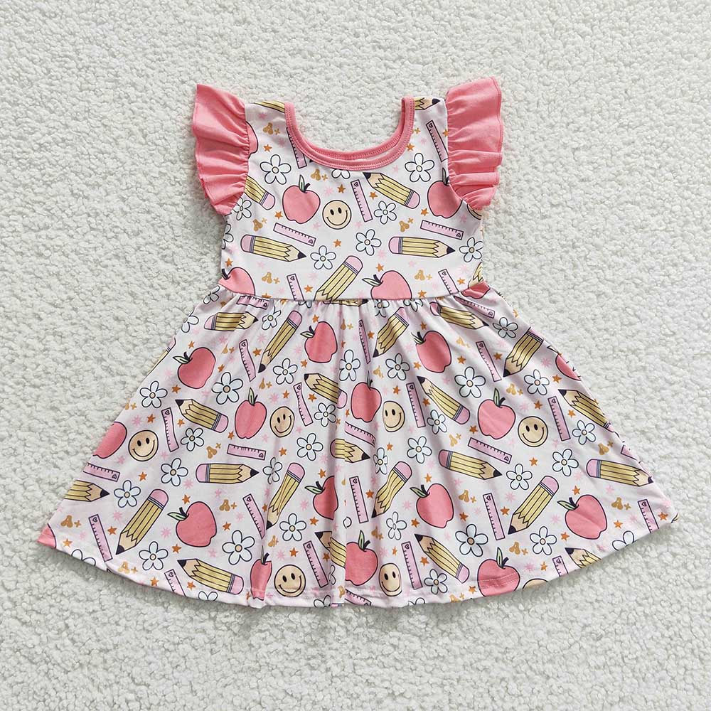Baby Girls Back To School Apple Twirl Dresses