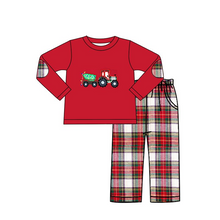 Load image into Gallery viewer, Baby boys Christmas tractor pants clothes sets
