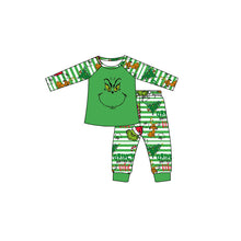 Load image into Gallery viewer, baby kids Christmas green color family pajamas clothing sets
