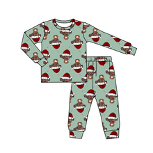 Load image into Gallery viewer, Baby Kids Christmas green cow pajamas clothing sets
