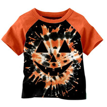 Load image into Gallery viewer, Baby kids Short Sleeve Halloween pumpkin face shirts
