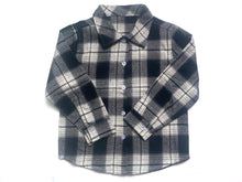 Load image into Gallery viewer, Baby kids black plaid pocket shirts
