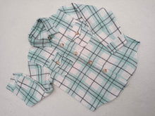 Load image into Gallery viewer, Baby Boys Blue Plaid Long Sleeve button ups shirts tops
