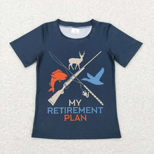 Load image into Gallery viewer, Baby Boys My Retierment Plan Navy Hunting Short Sleeve Tee Shirts Tops
