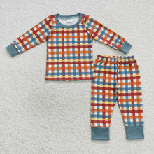 Load image into Gallery viewer, Baby Boys Thanksgiving Shirt Pants Plaid Pajamas Clothes Sets
