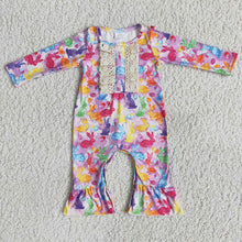 Load image into Gallery viewer, Easter tie dye bunny rompers
