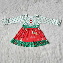 Load image into Gallery viewer, Baby Girls Christmas Deer Knee Length Dresses
